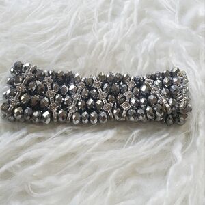 Chrystal and glass gray opal strech bracelet